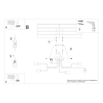 Lampadario a plafone VECTOR 6xE27/15W/230V bianco