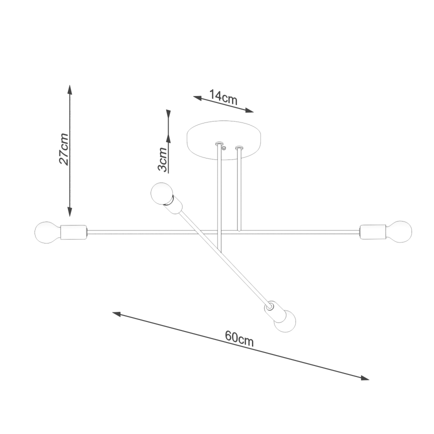 Lampadario a sospensione con supporto rigido NORAH 4xE27/15W/230V nero