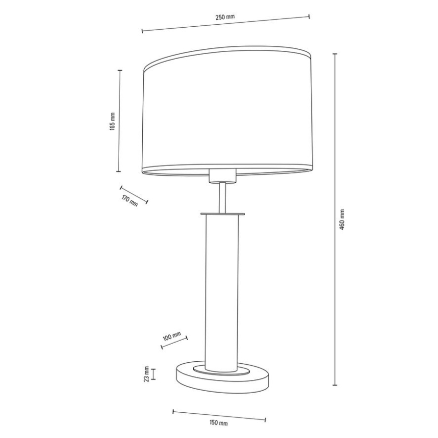 Lampada da tavolo MERCEDES 1xE27/40W/230V 46 cm color crema/quercia – FSC certificato