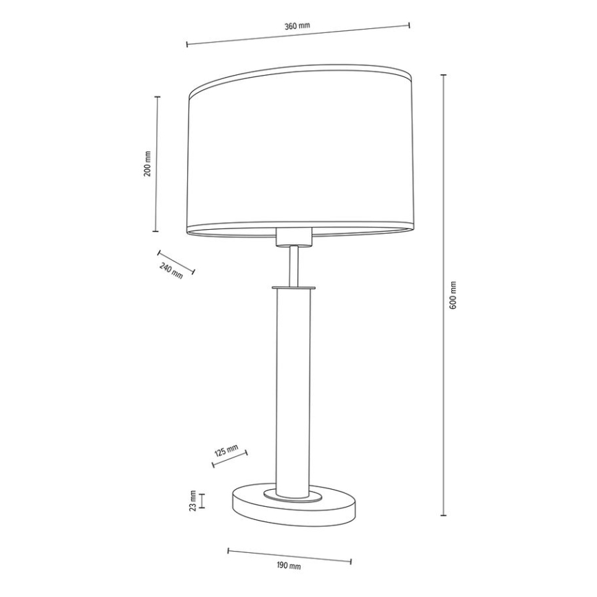 Lampada da tavolo MERCEDES 1xE27/40W/230V 60 cm bianco/quercia – FSC certificato