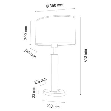 Lampada da tavolo MERCEDES 1xE27/40W/230V 60 cm marrone/quercia – FSC certificato