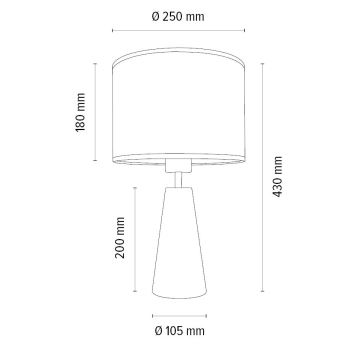 Lampada da tavolo MERCEDES 1xE27/40W/230V diametro 43 cm bianco/quercia – FSC certificato