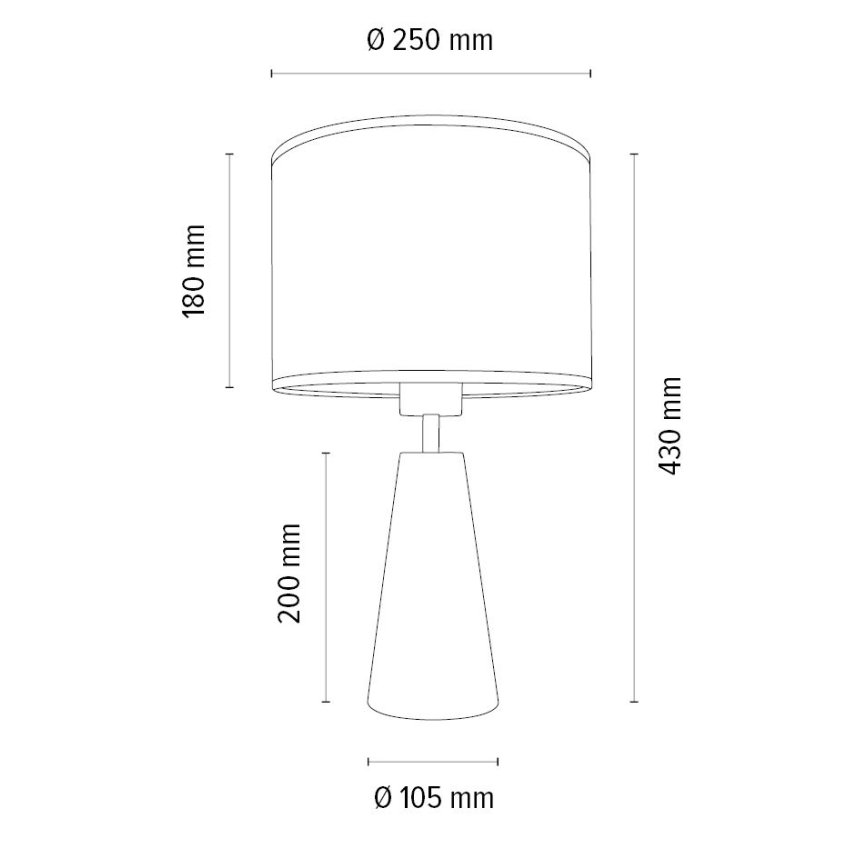 Lampada da tavolo MERCEDES 1xE27/40W/230V diametro 43 cm bianco/quercia – FSC certificato