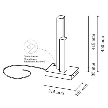 Lampada da tavolo LED dimmerabile SOHO BLACK LED/10W/230V 45 cm quercia – FSC certificato