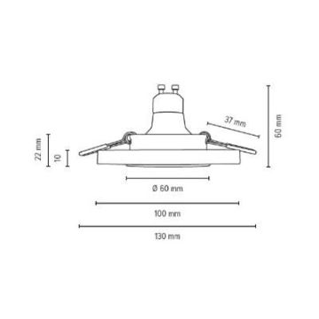 Lampada LED da incasso VITAR 1xGU10/5W/230V CRI 90 calcestruzzo – FSC certificato