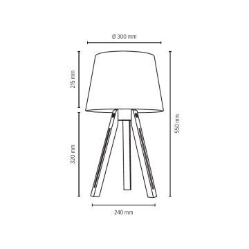 Lampada da tavolo TRIPOD 1xE27/40W/230V - certificato FSC