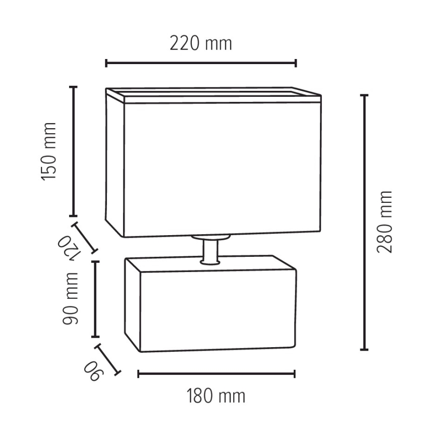 Lampada da tavolo STRONG DOUBLE 1xE27/25W/230V calcestruzzo - certificato FSC