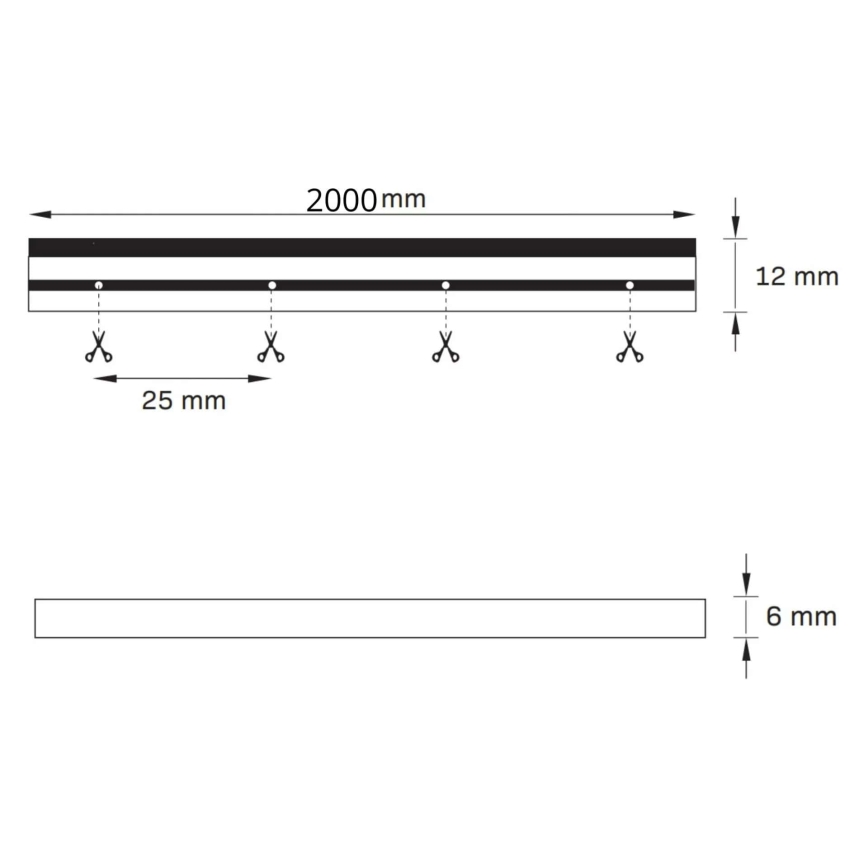 Striscia LED NEON 2 m LED/14W/12V IP65 verde