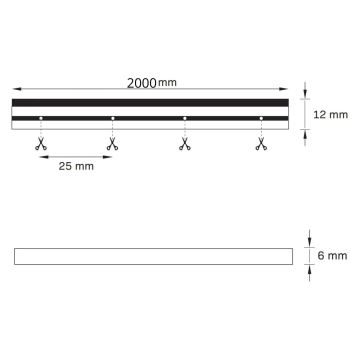 Striscia LED NEON 2 m LED/17W/12V 4,000K IP65