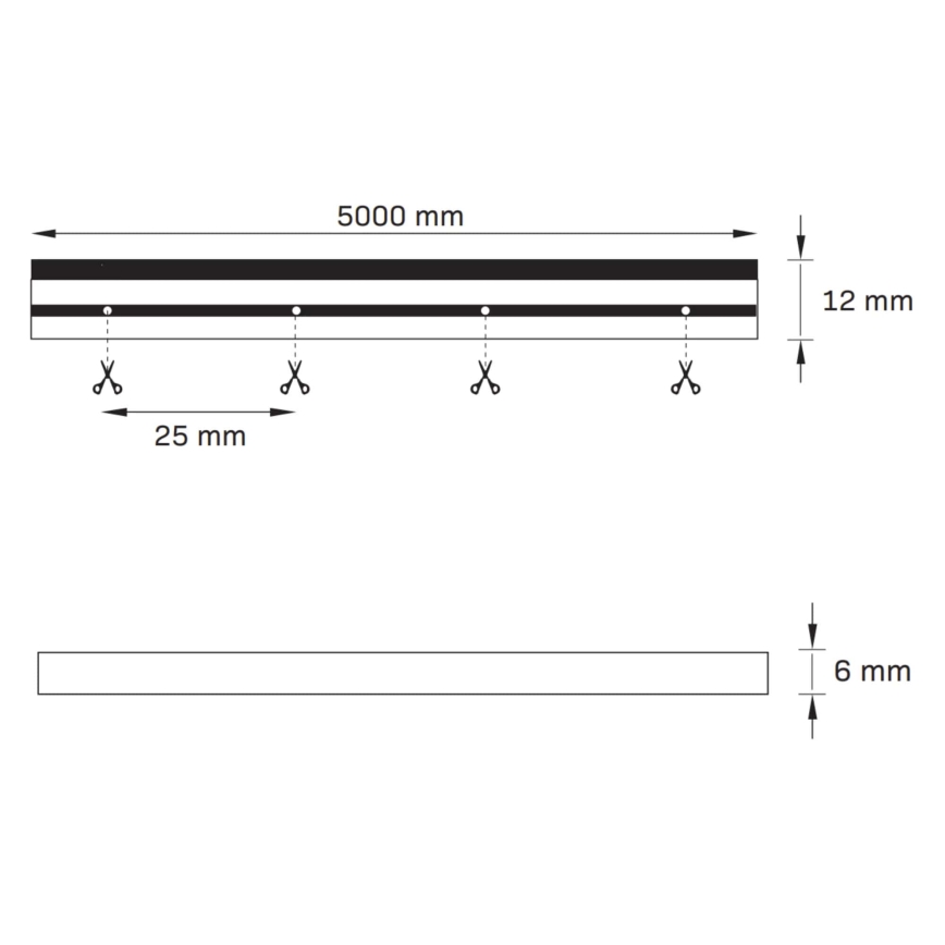 Striscia LED NEON 2 m LED/27W/12V 4000K IP65