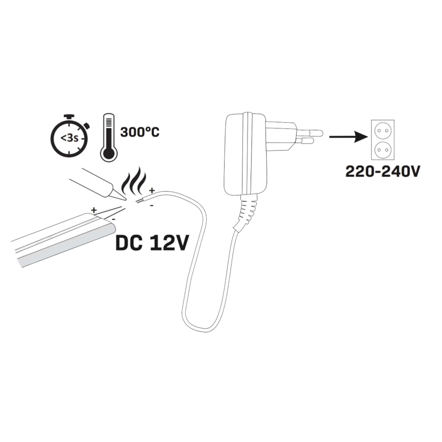 Striscia LED NEON 2 m LED/27W/12V 4000K IP65