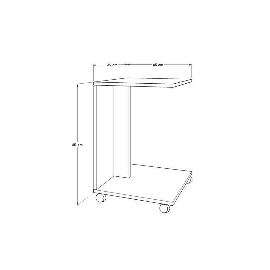 Tavolino 65x35 cm marrone