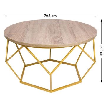 Tavolino DIAMOND 40x70 cm oro/marrone