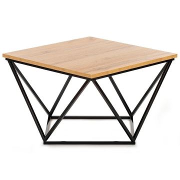 Tavolino DIAMOND 60x60 cm nero/marrone