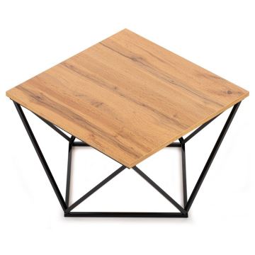 Tavolino DIAMOND 60x60 cm nero/marrone