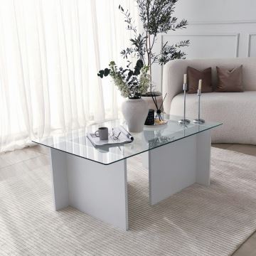 Tavolino ESCAPE 40x105 cm bianco/limpido