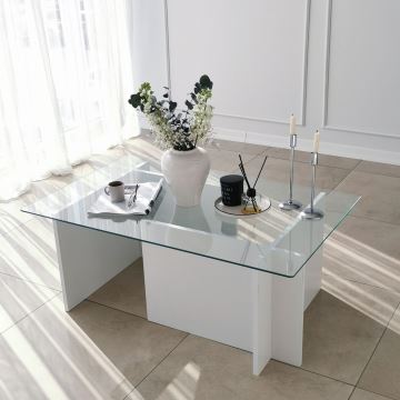 Tavolino ESCAPE 40x105 cm bianco/limpido