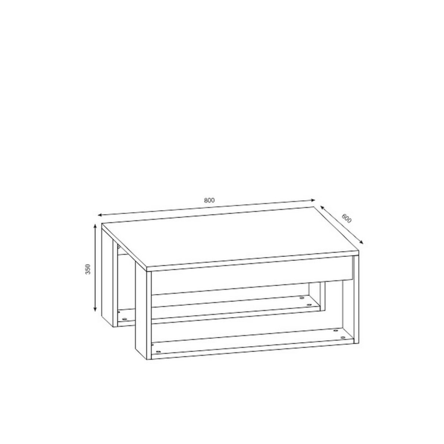 Tavolino GORDER 35x80 cm marrone/bianco