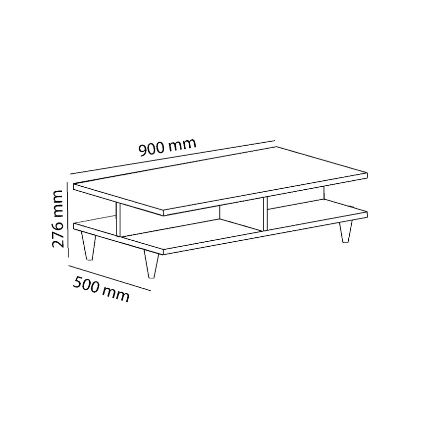 Tavolino ISABEL 27,6x90 cm marrone/bianco