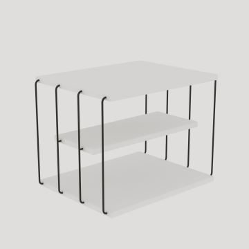 Tavolino LIFON 40x50 cm bianco/nero