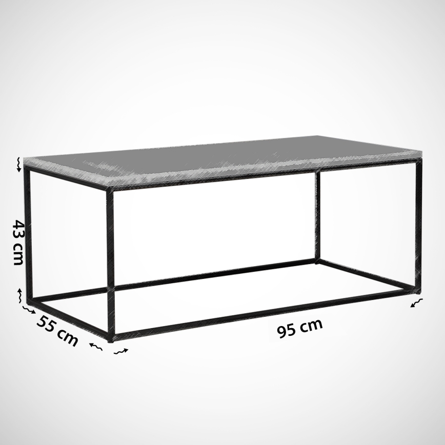 Tavolino MARMO 43x95 cm nero/bianco