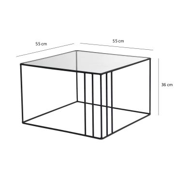 Tavolino OUTLINE 36x55 cm nero/trasparente