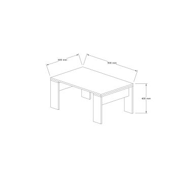 Tavolino PRIDA 40x90 cm marrone