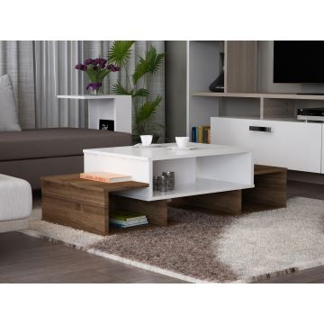 Tavolino SARAFINA 39x103 cm marrone/bianco