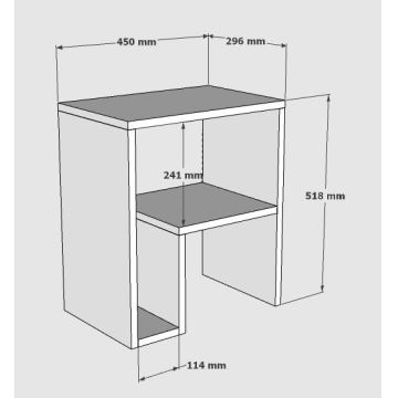 Tavolino YEPA 52x45 cm bianco