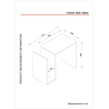 Tavolino YOSUN 46,8x61,3 cm bianco