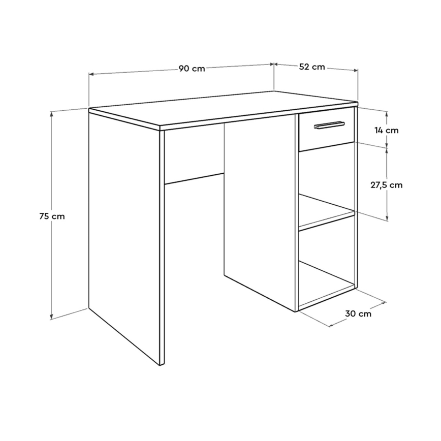 Tavolo da lavoro 75x90 cm bianco