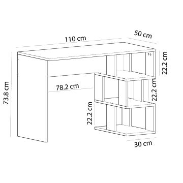 Tavolo da lavoro DARDANOS 110x73,8 cm beige/bianco