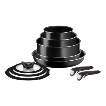 Tefal - Set di pentole 10 pz INGENIO EASY COOK & CLEAN BLACK