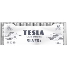 Tesla Batteries - 10 pz Batteria alcalina AA SILVER+ 1,5V 2900 mAh