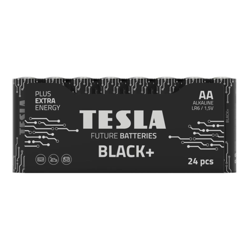 Tesla Batteries - 24 pz Batteria alcalina AA BLACK+ 1,5V 2800 mAh