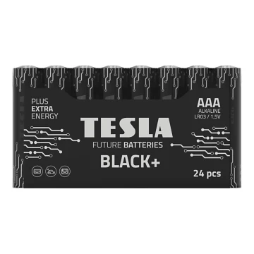Tesla Batteries - 24 pz Batteria alcalina AAA BLACK+ 1,5V 1200 mAh