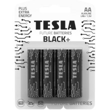 Tesla Batteries - 4 pz Batteria alcalina AA BLACK+ 1,5V 2800 mAh