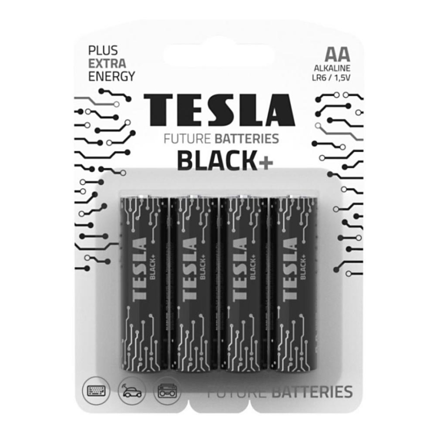 Tesla Batteries - 4 pz Batteria alcalina AA BLACK+ 1,5V 2800 mAh