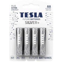 Tesla Batteries - 4 pz Batteria alcalina AA SILVER+ 1,5V 2900 mAh