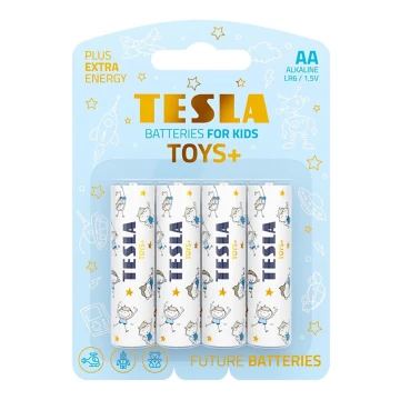 Tesla Batteries - 4 pz Batteria alcalina AA TOYS+ 1,5V 2900 mAh