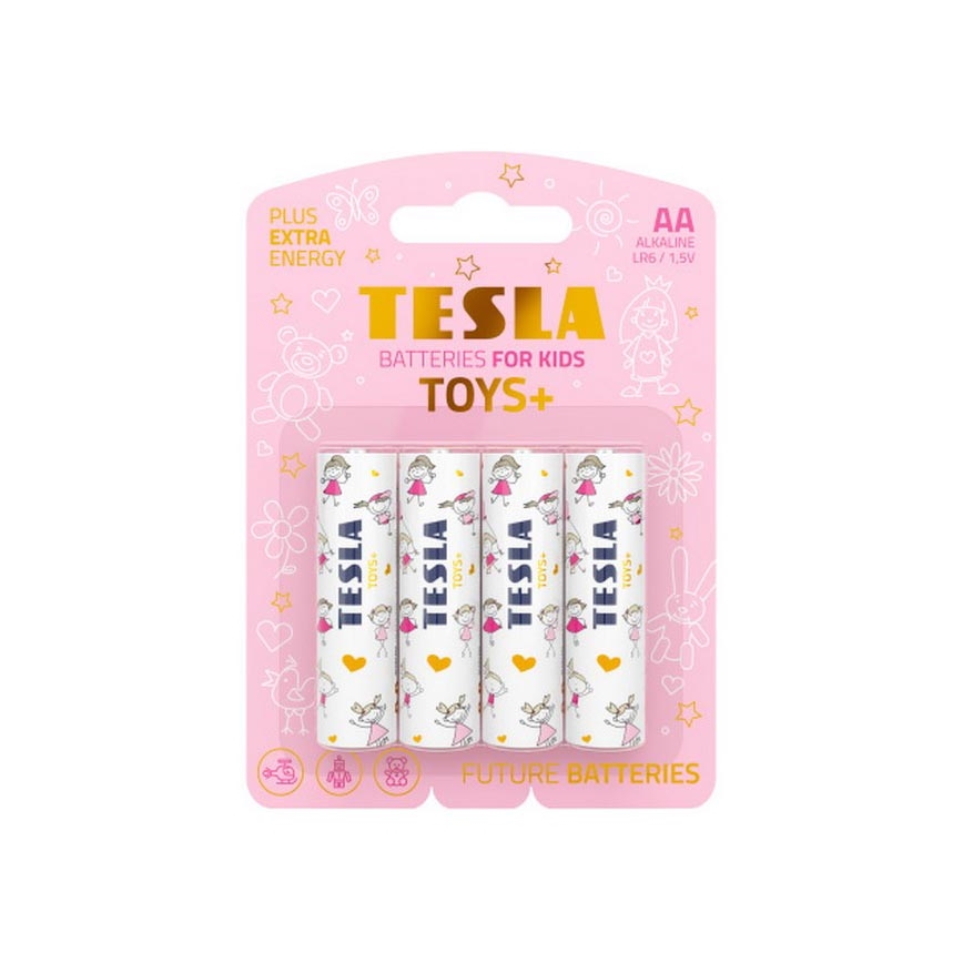 Tesla Batteries - 4 pz Batteria alcalina AA TOYS+ 1,5V 2900 mAh