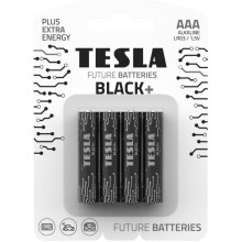 Tesla Batteries - 4 pz Batteria alcalina AAA BLACK+ 1,5V 1200 mAh