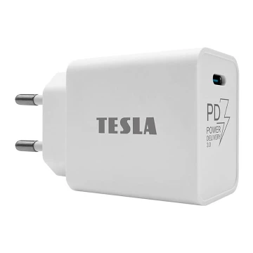 TESLA Electronics - Adattatore a carica rapida Power Delivery 20W bianco