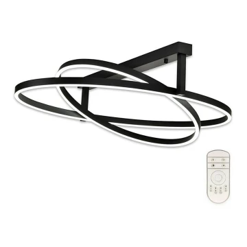 Top Lampada - Lampadario a plafone LED dimmerabile SATURN 2xLED/25W/230V nero + telecomando