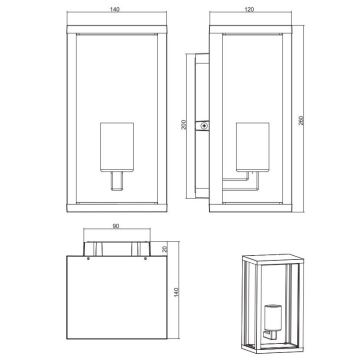 Trio - Applique da esterno GARONNE 1xE27/60W/230V IP44