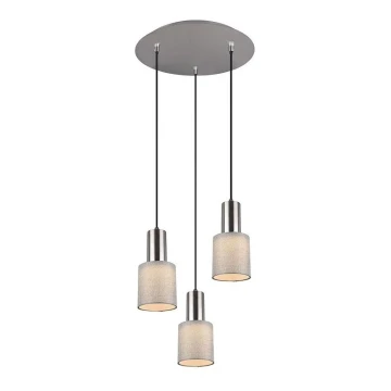 Trio - Lampadario su corda WAILER 3xGU10/5W/230V grigio