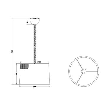 Trio - Lampadario su filo ROTIN 1xE27/42W/230V