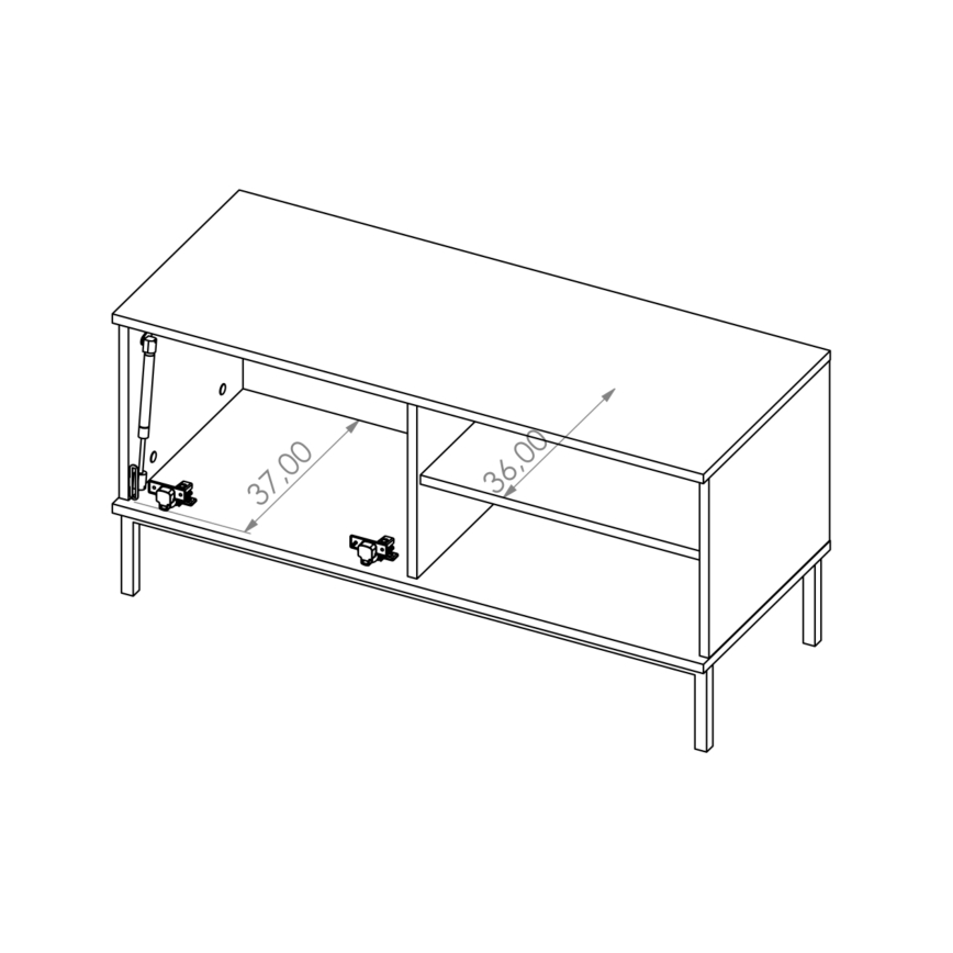 TV tavolo ERISTI 50x100,8 cm nero