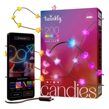 Twinkly - LED RGB Dimmerabile Catena natalizia CANDIES 200xLED 14 m USB Wi-Fi