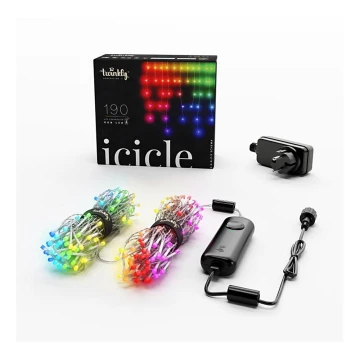 Twinkly - LED RGB Dimmerabile per esterni Tenda natalizia ICICLE 190xLED 11,5m IP44 Wi-Fi